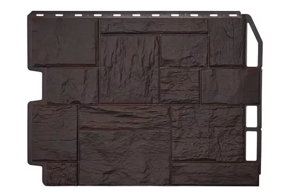 Панель FineBer Фасайдинг Дачный Туф 3D Тёмно-коричневый